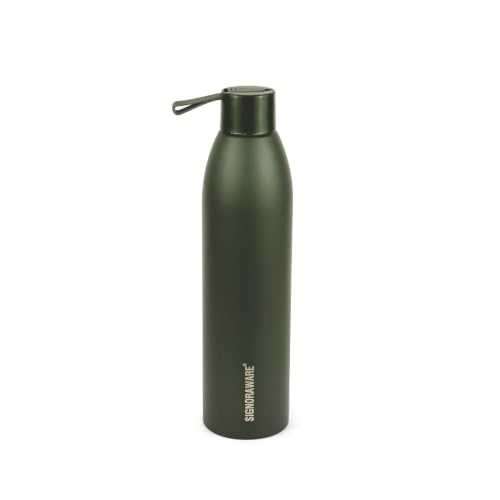 Image of SignoraWare Laguna Vacuum ISI Certified Stainless Steel Bottle,(500ml, Green), Airtight & Leakproof, Retain Freshness For Hours, Ergonomic Design, Ideal for School, Office, Gym Or Outdoors