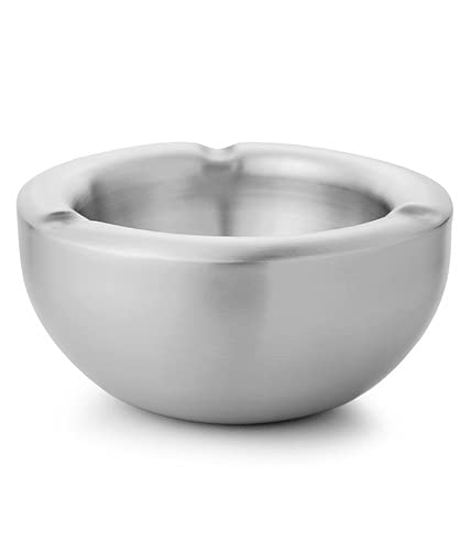 Anything & Everything Stainless Steel Ash Tray Double Wall Cigar Ashtray Table top Round Stainless Steel Ash Tray Suitable for Cigarette Ash Holder 2
