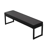 Banco de comedor, banco de cama, banco largo, banco tapizado para dormitorio, pasillo, tienda de ropa, marco de metal, 120 x 40 x 40 cm, color negro
