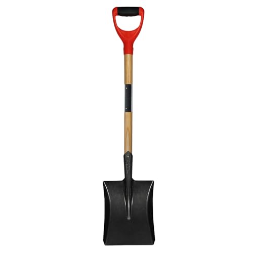 Image of Heavy-Duty Transfer Shovel,Square Flat Shovel with D Handle for Gardening Soil,Construction Scoop Shovels for Digging,Snow Shovels for Driveway(Silvery)(B Style)