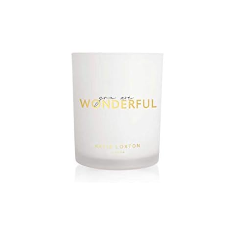 KATIE LOXTON You are Wonderful 5.6 Ounce Soy Wax Candle Scented Pomelo and Lychee Flower in White Box Cover