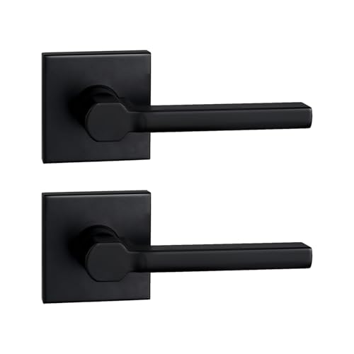 Image of NEWBANG Single Sided Dummy Door Handle for Closet or Pantry, Non-Turning Matte Black Reversible Interior Push /Pull Lever, HD1601-DB-Dummy-2P