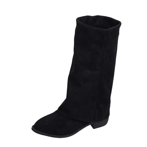 Bottes mi-mollet tendance noir pour femme bottes pantalon cavalier automne hiver
