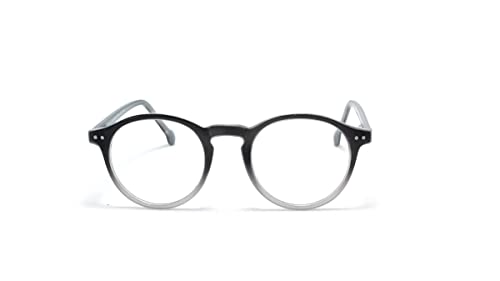 Óculos Armação De Grau Retro Redondo Unissex Com Lentes Sem Grau (Cinza-Degrade)