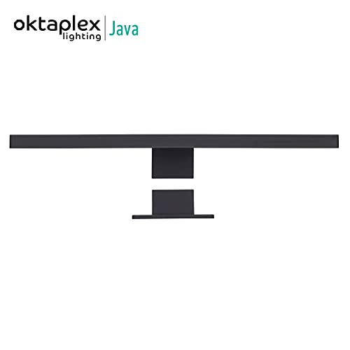 Oktaplex lighting LED Spiegelleuchte Java 5W IP44 schwarz | Schranklampe 3000K warmweiß Aufbauleuchte 320Lm 30cm… – Bild 5