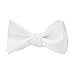 PenSee Mens Self Bow Tie White Solid Jacquard Woven Silk Bow Ties