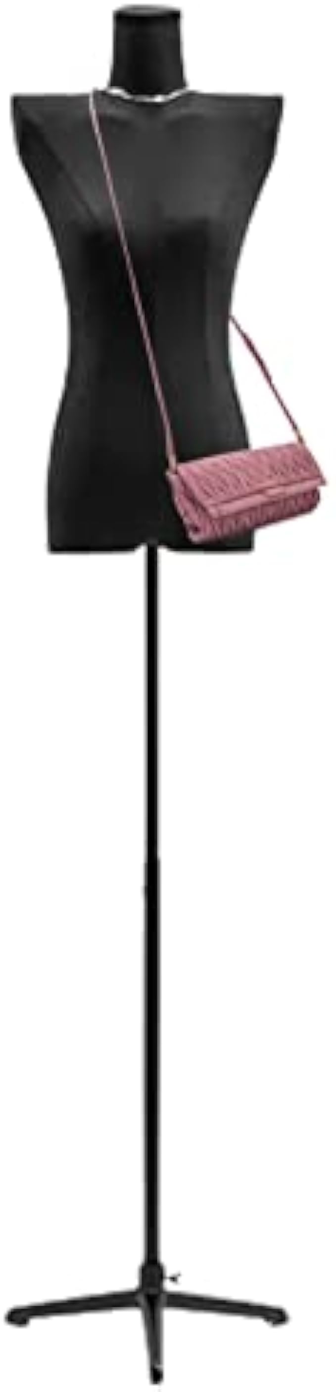 Female Mannequin Dress Form, Black Body Mannequin Torso with Height Adjustable Metal Stand, Dress Model Manikins for Clothing Jewelry Shops Studios Boutiques ( Color : Black Triangular Base , Size : A