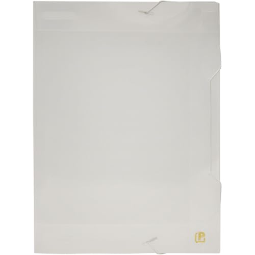 Pasta Plástica, com Aba Elástica, Ofício, 40mm, Premium, Cristal, 0,75mm, Polibras