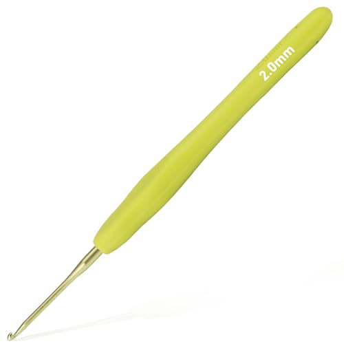 Image of 2mm Crochet Hook, Small Size 2 mm Ergonomic Crochet Hooks for Beginners, Comfort Crochet Needle for Arthritics, 1 Pack