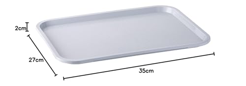 Miniatura 9 de Aps Bandeja De Comida Rápida, Inastillable Y Apta Para Lavavajillas, Fabricada En Alemania, 35 X 27 Cm, Altura 2 Cm, Gris