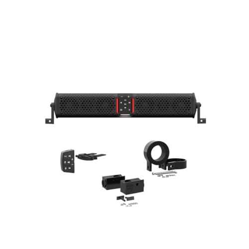 wet sounds STEALTH-XT-6-B Stealth XT 6 Speaker All-in-One Amplified Bluetooth Soundbar with Remote – Black with Slider Brackets and 2.00