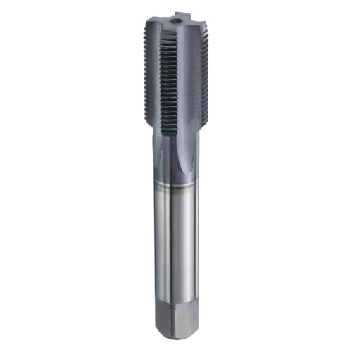 Image of sourcing map 3/4"-18 UNS Thread Tap 6542 Cobalt High-Speed Steel TiCN Coated Plug Tap Right Hand Flat Head 4 Straight Flutes Screw Threading Hand Tap