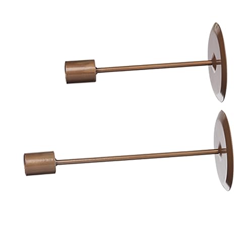 Cabilock 1 Pair Iron Art Candle Stand Dining Table Decor Golden Candlestick Decor for Office Metal Brackets Party Candlestick Candle Holder Simple Candlestick Wedding Props Wrought Iron