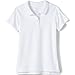 Lands' End Girls Short Sleeve Feminine Fit Interlock Polo Shirt Medium White