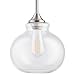 Linea di Liara Ariella Casella Clear Glass One-Light Stem Hung Pendant Lamp, Brushed Nickel LL-P321