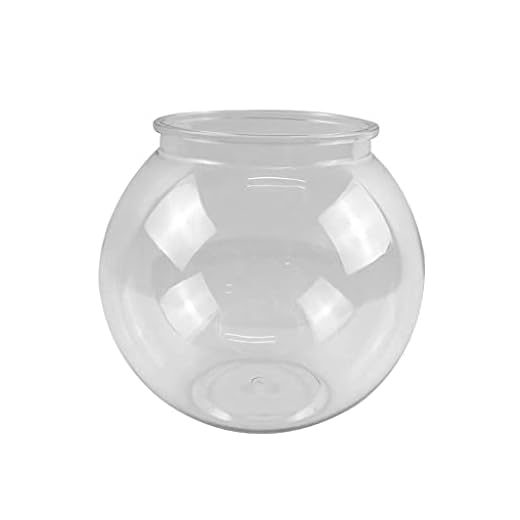 Yeahii Plastic Fish Bowls Round Aquarium Clear Fish Keeper Fishbowl One-Piece Construction Shatterproof Starter Kit