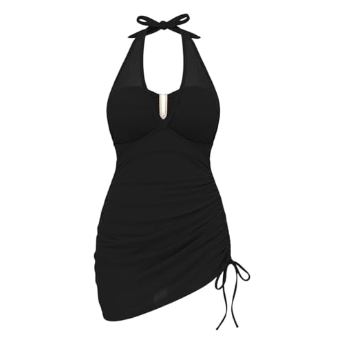 Traje de baño con cordón lateral ajustable e inserciones de malla estilizadora 4