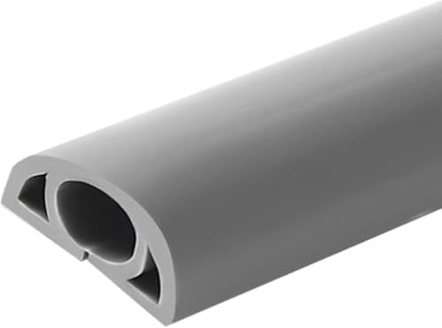 Canaleta de cable semicircular de PVC gris con adhesivo resistente para ocultar cables en pared