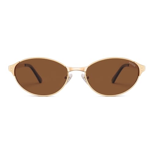 Image of SOJOS Retro Oval Polarized Sunglasses for Women Men, Trendy Chic Cat Eye 90s Y2K Sunnies SJ1266