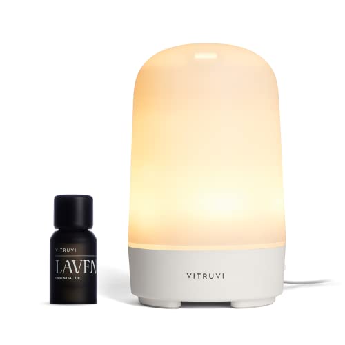 Vitruvi Glow Diffuser and Organic Lavender Essential Oil Bundle, ...