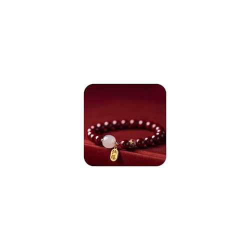 LMCIEZR Natural Cinnabar Bracelet Feng Shui Amulet Prosperity Purple Red Cinnabar Engraved Symbols Reiki Healing Chakra Meditation Attract Lucky 8MM LXMN-240122-P1