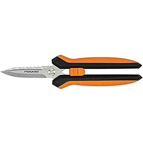 Fiskars Mehrzweck-Gartenschere, Länge: 20,6 cm, Rostfreie Stahl-Klingen/Kunststoff-Griffe, Schwarz/Orange, Solid, SP-320, 1063328