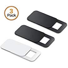 Tintelek Webcam Covers (3 Pack) Camera Cover for iPhone, iPad, Laptop, Mac, Tablet, Desktops (2 Black+1 White)