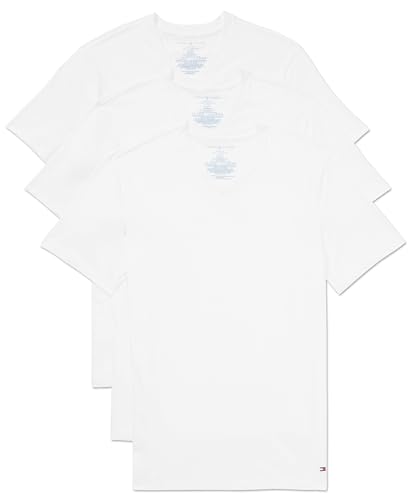 Tommy Hilfiger Men's Undershirts 3 Pack Cotton Classics Slim Fit Crew T-Shirt
