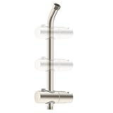 Hibbent Shower Slide Bar with Handheld Shower Head Holder, Stainless Steel Shower Arm Extension Sliding Bar, Height & Angle Adjustment Showerhead Holder, Brushed Nickel