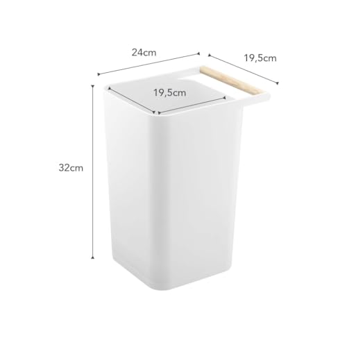 Caneca moderna cuadrada blanca para basura 2.5 L miniatura 7