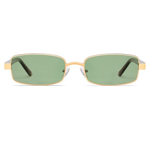 Image of VANLINKER Retro Rectangle Polarized Sunglasses for Women Men Small 90s Vintage Trendy Slim Narrow Rectangular Frame VL9684