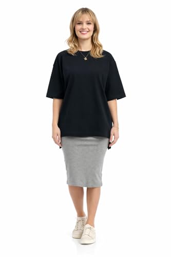 Image of ESTEEZ Womens Oversized Cotton High Low Tunic T-Shirt Dress