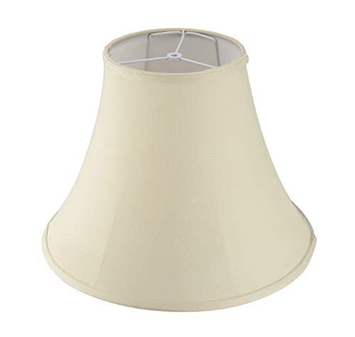 Image of Aspen Creative 38004 Traditional Handsewn Bell Shaped Collapsible Spider Construction Lamp Shade in Cream, 8 inch Top x 17 inch Bottom x 13 inch Slant, Set of 1