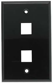 2Port Keystone Wallplate Black Smooth Face, 10 Pack