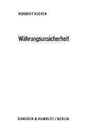 Wahrungsunsicherheit 3428044770 Book Cover