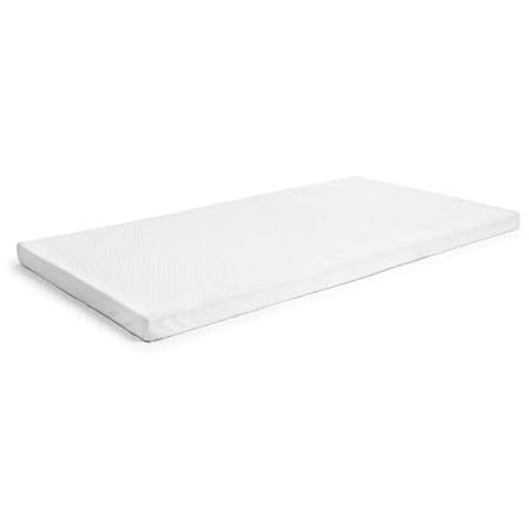 Milliard 2-Inch Ventilated Memory Foam Crib and Toddler Bed Mattress Topper with Removable Waterproof 65-Percent Cotton Non-Slip Cover - 52" x 27" x 2" White Cover
