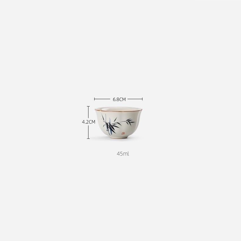 GSOUL Kungfu Tea cup Beige Ru Kiln Master Cup Personalized Hand-painted Celadon Tea Cups Single Small Size Tealight Ceramic Small Tea Cups