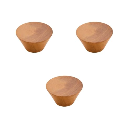 Image of 3 Pack Natural Wood Drawer Knobs - Teak Wood Cabinet Door Knobs for Kitchen Cabinets, Cupboards, Dressers & Wardrobes | 1.5 Inch-| 3 Years Warranty |