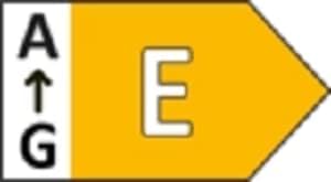 Energy efficiency label showing Class E