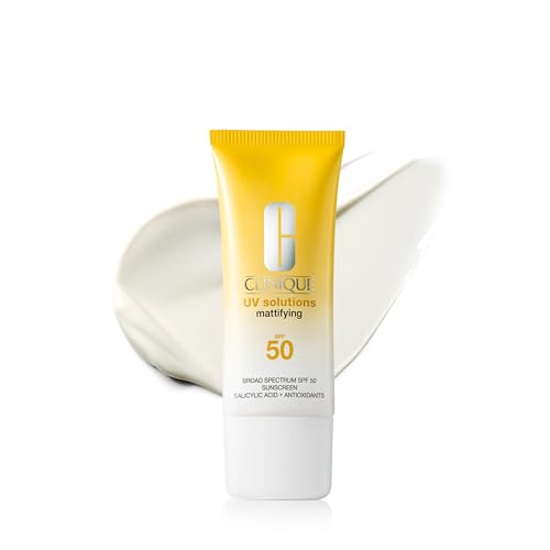Clinique UV Solutions Mattifying Sunscreen Broad Spectrum SPF 50 With Salicylic Acid + Antioxidants | Control Excess Shine | No White Cast | Safe For Sensitive Skin 1.3 Fl Oz