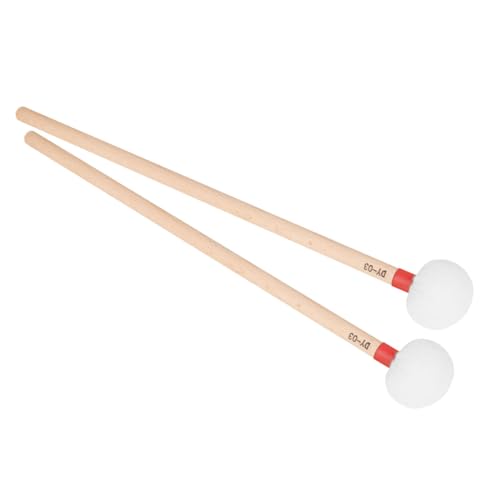 Par de baquetas profesionales para percusión con mango de madera y cabeza de fieltro miniatura 3