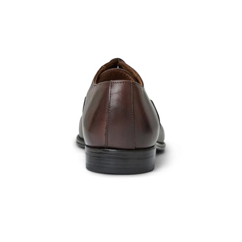 Image of Bruno Magli - Men's Adriano Oxford, Italian Leather Shoes with Lace-Up Closure & Almond Toe (Brown, 7)
