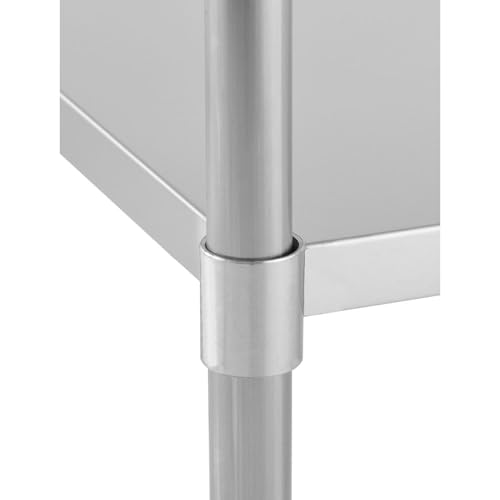 Image of Kratos Stainless Steel Kitchen Prep Table 72 inchx30 inch with Backsplash and Undershelf, NSF Worktable for Restaurants - 16ga /304SS