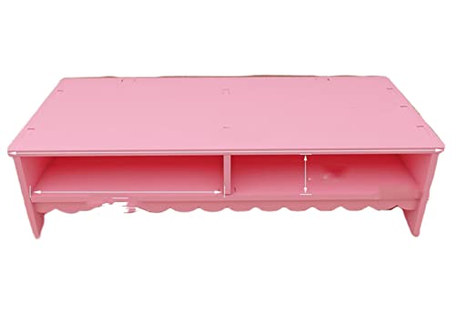 パソコン台 モニター台 机上台 引き出し付き 木製 卓上 机上 ラック キーボード 木質?収納 多種類のデザイン?ひと重 2段?引き出し? PP (F-02-ピンク)