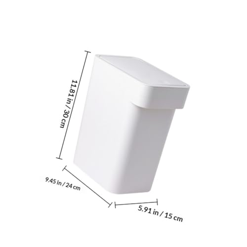 Caneca de basura blanca con tapa, 5 galones miniatura 2