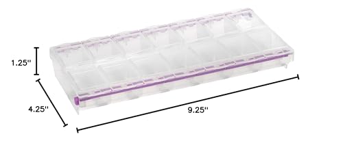 Craft Mates Bead Organizer and Plastic Storage Containers for Crafts, Buttons, Pins and More, 14 Locking Compartments, 2XL, Clear Lids