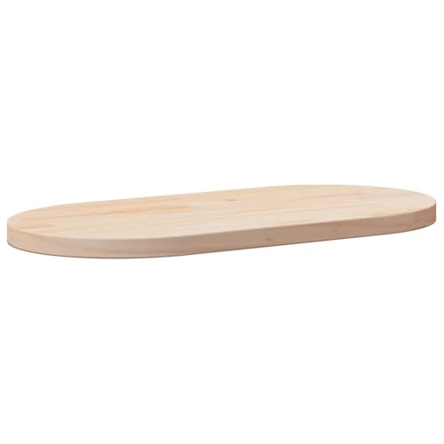 Vorpalize Tablero de mesa 90 x 45 x 2,5 cm, madera maciza de pino ovalado, sin tratar, versátil placa de madera para mesa de café, mesa auxiliar o como encimera de repuesto