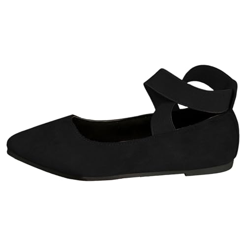 Zapatos anchos para mujer, zapatos planos y cómodos, ortopédicos, de verano, suaves y cómodos, ligeros, elegantes, de ballet, para correr, talla 8, Black, 40.5 EU