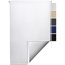 Persianas Verano Sol Royal Sol Decor T42 Persiana Opaca y Térmica para Ventanas 50x160 cm – Pantalla con o sin Taladro Ajustable a Continuación – Persiana Blanca Antideslumbrante Duradera y Resistente