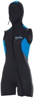 Bare 5mm Velocity, Women's Wetsuit Hooded Vest Size 6, (Black, Blue and Gray)